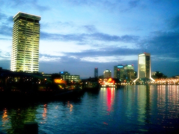 This photo of Jacksonville, Florida's waterfront by night was taken by Mike Jones of Miami.